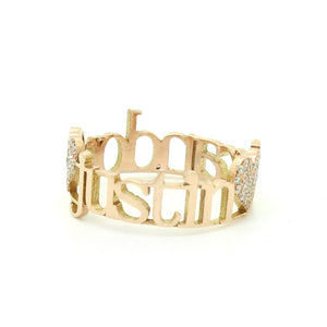 14K GOLD CLASSIC 2 LOVES PAVE DIAMOND RING