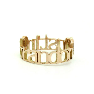 14K GOLD CLASSIC 2 LOVES PAVE DIAMOND RING