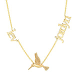 TWO NAME HUMMINGBIRD NECKLACE