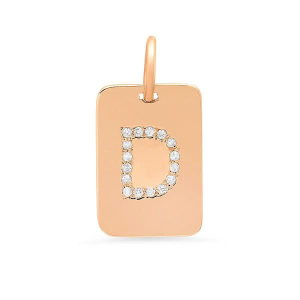 DIAMOND INITIAL TAG NECKLACE