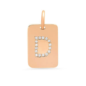 DIAMOND INITIAL TAG NECKLACE