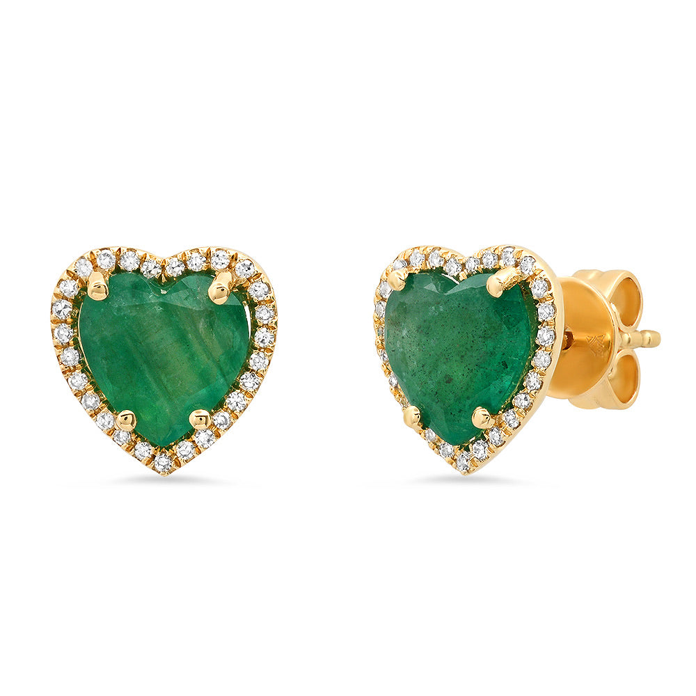 Emerald heart store earrings