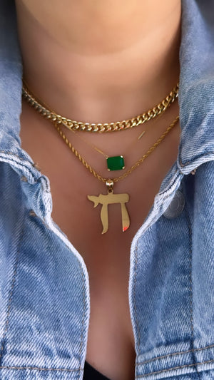 Rectangle emerald necklace
