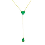 Emerald Heart Lariat Necklace