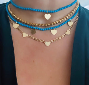 Gold Heart Turquoise Necklace