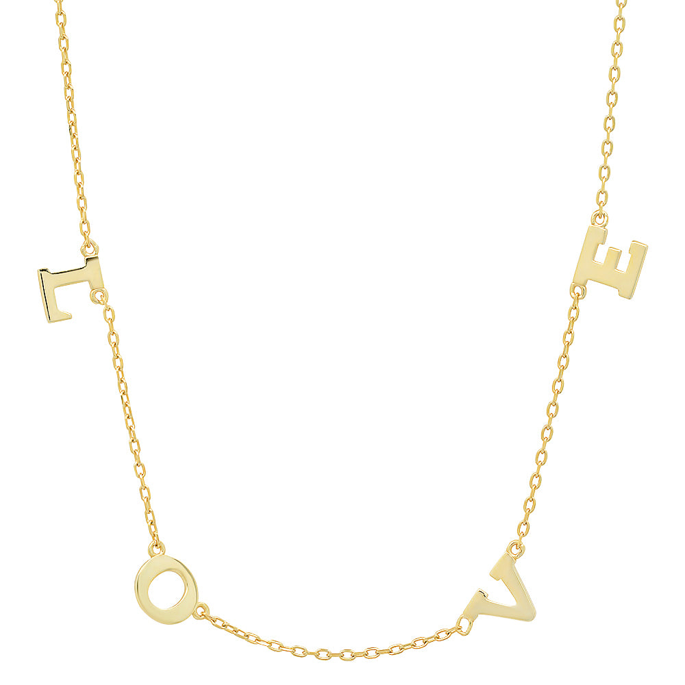 Custom  SOLID GOLD INITIAL NECKLACE