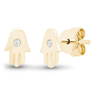 
            
                Load image into Gallery viewer, 14K GOLD HAMSA EARRINGS
            
        