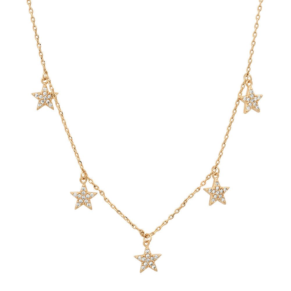 GOLD MULTISTAR CHARM 16" NECKLACE