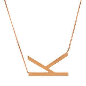 GOLD SLANTED INITIAL LETTER NECKLACE