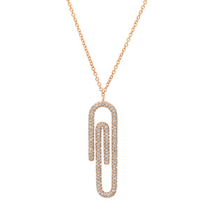 
            
                Load image into Gallery viewer, DIAMOND  PAPER CLIP NECKLACE
            
        
