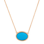 GOLD TURQUOISE NECKLACE OVAL