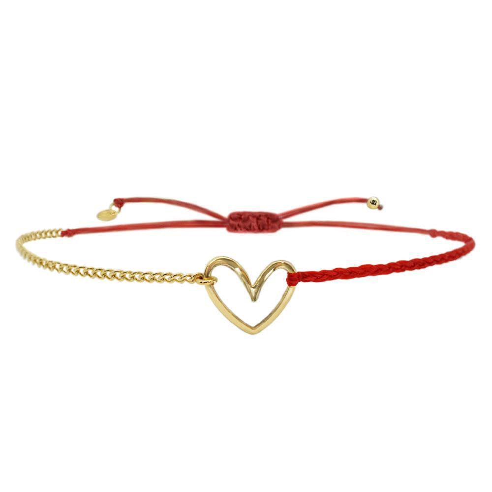 Red string Open Heart Bracelet