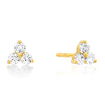 Diamond trillion stud earrings