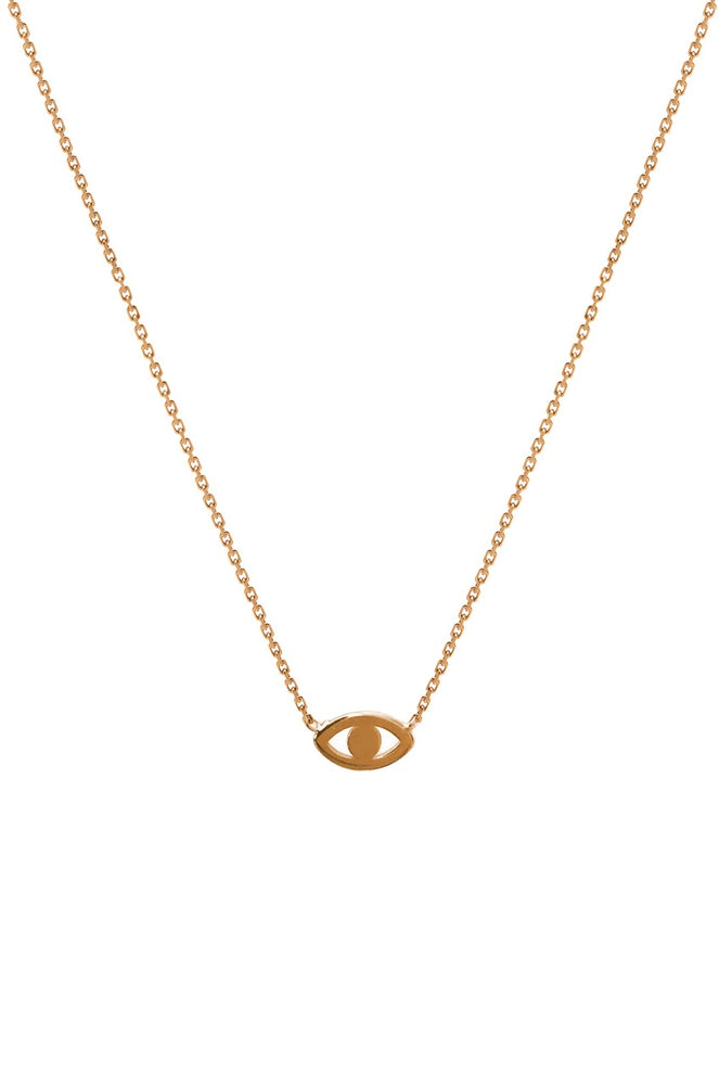 Gold Mini Evil Eye Necklace