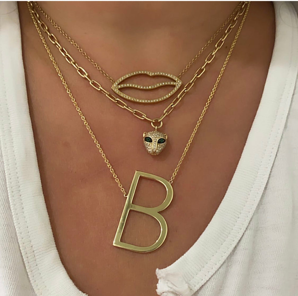 
            
                Load image into Gallery viewer, Gold Slanted Initial Necklace
            
        