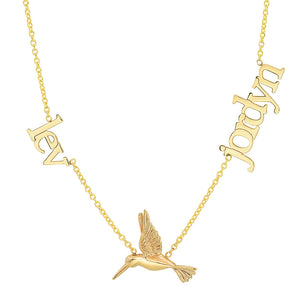 
            
                Load image into Gallery viewer, TWO NAME HUMMINGBIRD NECKLACE
            
        