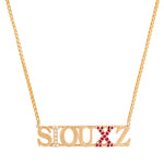 Custom Name Necklace Two Pave Letters