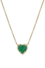 Diamond Emerald Heart Necklace