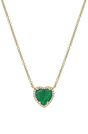 
            
                Load image into Gallery viewer, Diamond Emerald Heart Necklace
            
        