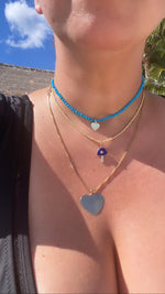 Gold Heart Turquoise Necklace