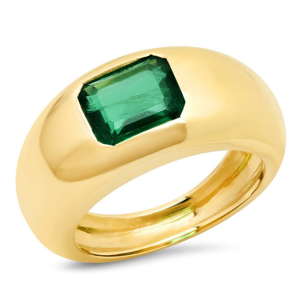 Emerald Gem Dome Ring