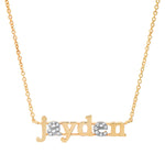 Two Diamond Letter Name Necklace