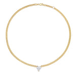 Gold Cuban link  Simulated Diamond heart necklace