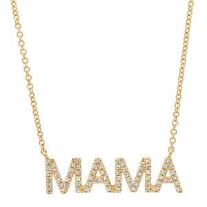 
            
                Load image into Gallery viewer, Diamond MAMA Nameplate Necklace
            
        