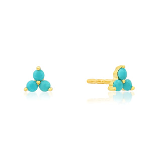 Turquoise trillion stud earrings