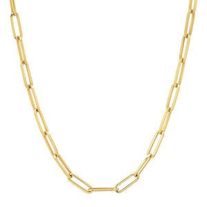 Essential Medium Paper Clip Link Drawn Gold Cable Chain (hollow)