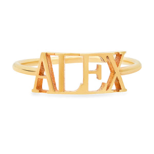 14 Karat Solid Yellow White Rose Gold-personalized Initial 