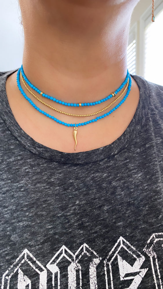 
            
                Load image into Gallery viewer, Turquoise 3 Disk Necklace
            
        
