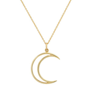 Gold Open Moon Necklace